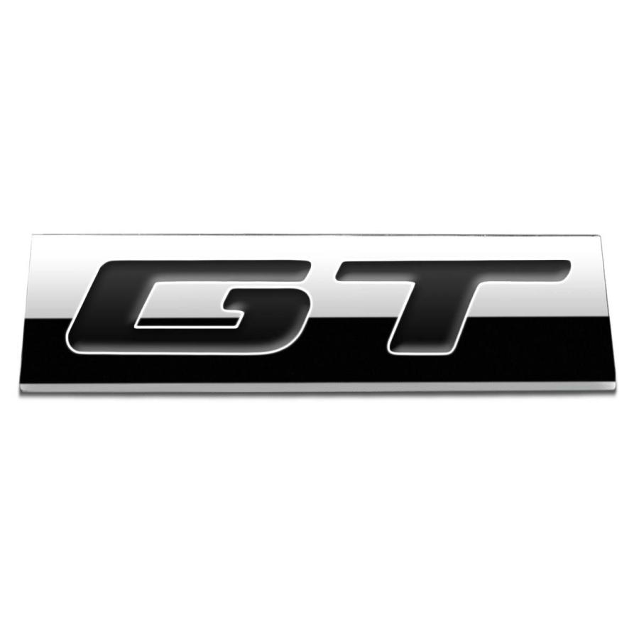 【並行輸入品】クローム仕上げ メタルエンブレム GTバッジ (ブラックレター) Auto Dynasty Chrome Finish Metal