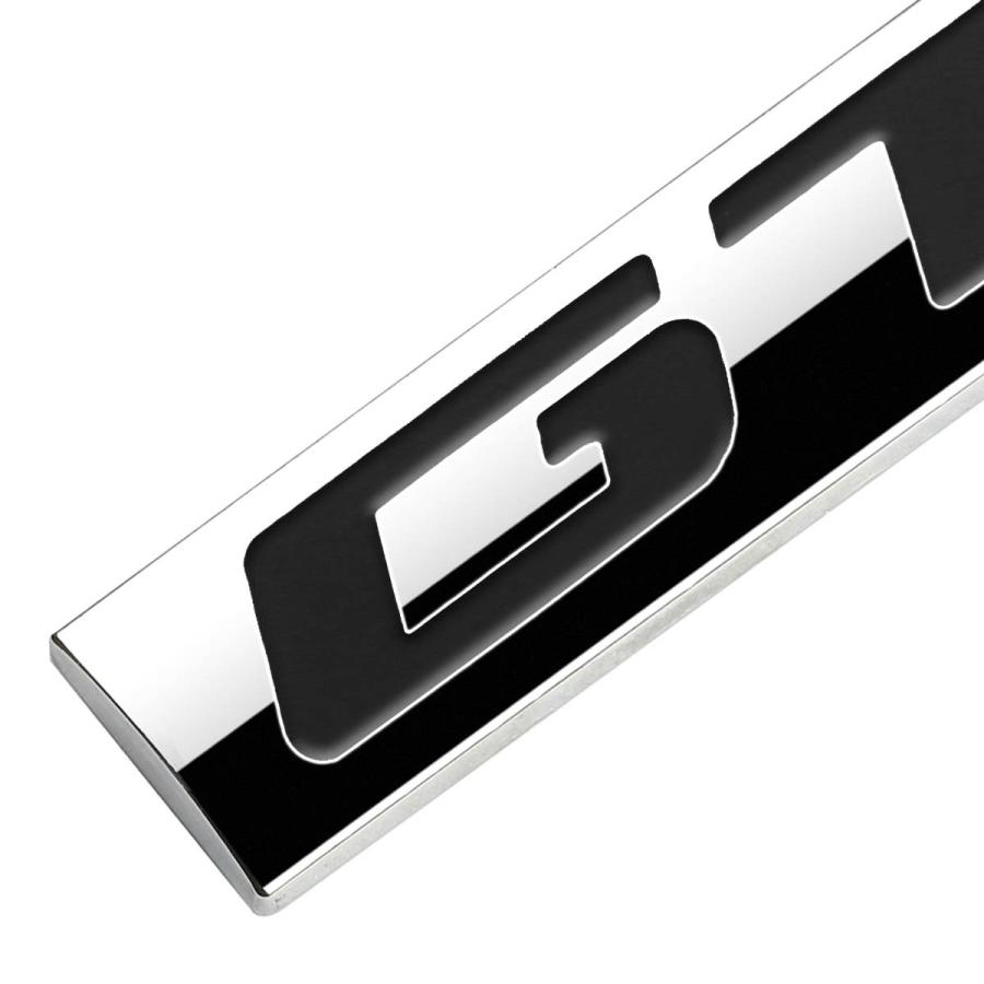 【並行輸入品】クローム仕上げ メタルエンブレム GTバッジ (ブラックレター) Auto Dynasty Chrome Finish Metal