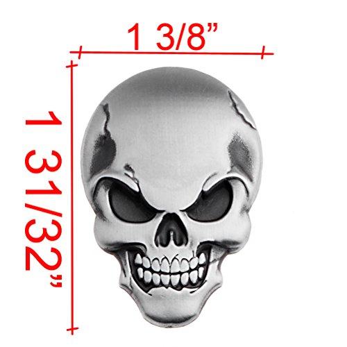 【並行輸入品】1 xクロムシルバー3d Skull Demonボーンバッジエンブレムデカールステッカー装飾フェンダーfor Harley Cru_7