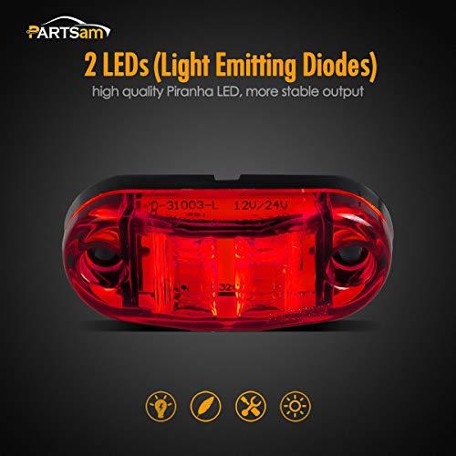 【並行輸入品】2.5インチオーバルトレーラーサイドマーカーライト2LED 4点パック Partsam 126935 Partsam Amber_7