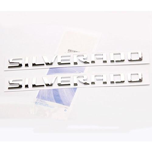 【並行輸入品】Yoaoo 〓 2 x OEMクロームSilveradoネームプレート合金レターエンブレムバッジ2011   2015 Origi_1
