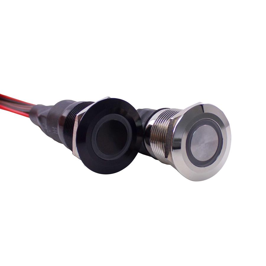 【並行輸入品】Anti Vandal LED Switch Prewired (25mm, Black Housing, Amber LED)の画像