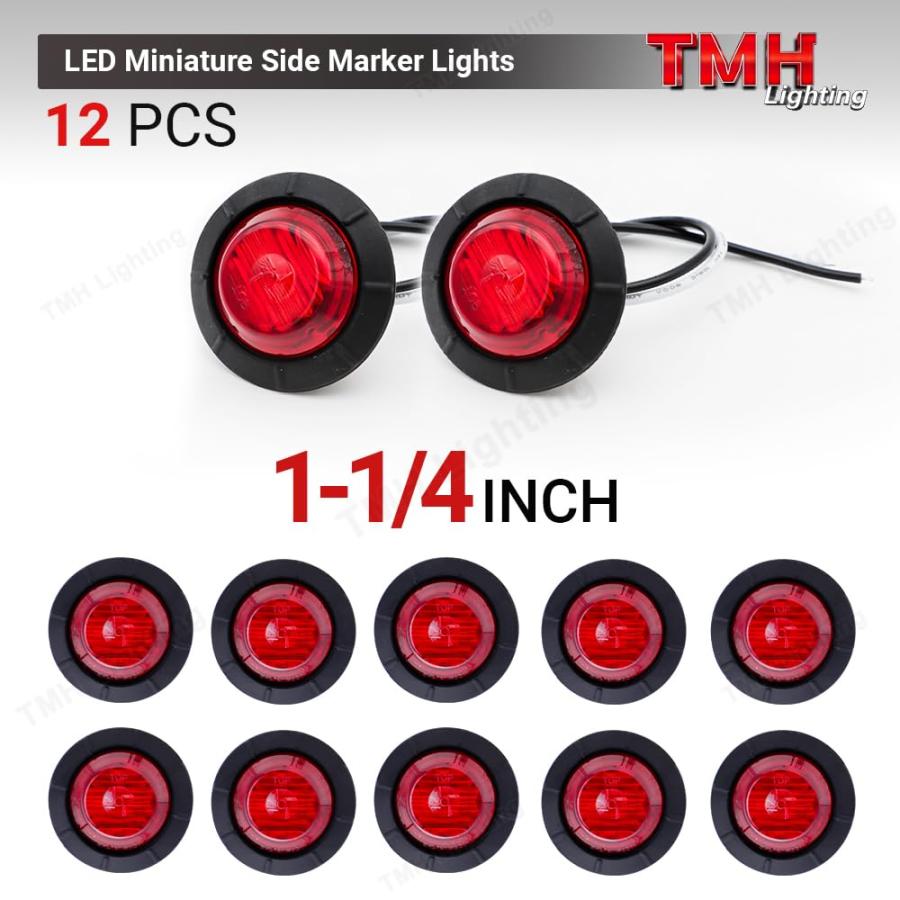 【並行輸入品】12 Pcs TMH 1 1/4 Inch Mount Red LENS \u0026 Red LED Clearance Markersの画像