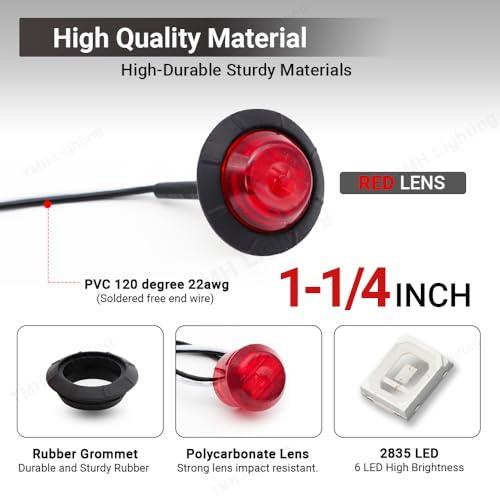 【並行輸入品】12 Pcs TMH 1 1/4 Inch Mount Red LENS \u0026 Red LED Clearance Markersの画像