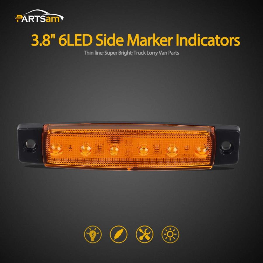 【並行輸入品】Partsam Set/20 3.8" Amber Light Trailer RV Boat Side Marker Indic_3