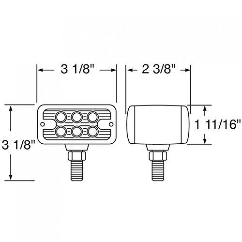 【並行輸入品】United Pacific 39409 6 LED デュアル機能ダブルフェイスライト(アンバー&レッドLED/クリアレンズ) U_3