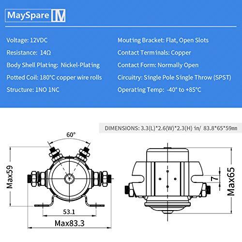 【並行輸入品】May Auto Relay ゴルフカート、ウinチ、ラッシュ12VDC 海洋用 継続的なデューティソレノイドリレーニッケルメッキの画像