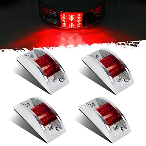 【並行輸入品】Partsam LEDトレーラークリアランスとサイドマーカーライト12個 レッド 密封クロム アーマードLED4個 Partsam_1