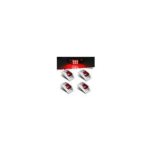 【並行輸入品】Partsam LEDトレーラークリアランスとサイドマーカーライト12個 レッド 密封クロム アーマードLED4個 Partsam_2