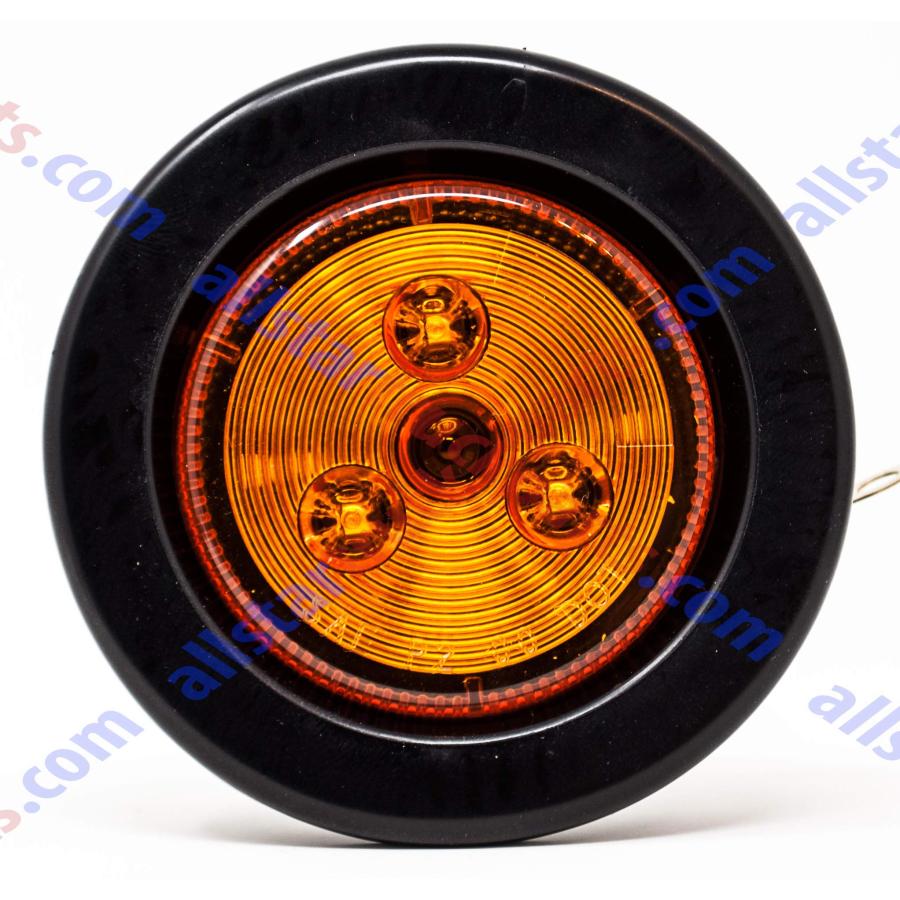【並行輸入品】[レッド2個 + アンバー2個] 2インチ ラウンドトレーラー 3 LED クリアランスサイドマーカーライト [DOT FMVSS_3