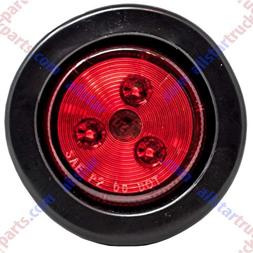 【並行輸入品】[レッド2個 + アンバー2個] 2インチ ラウンドトレーラー 3 LED クリアランスサイドマーカーライト [DOT FMVSS_7