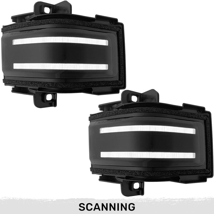 【並行輸入品】RECON Ford 17 24 スーパーデューティー F250/F350/F450 スモークサイドミラーレンズ LEDホワイトラの画像