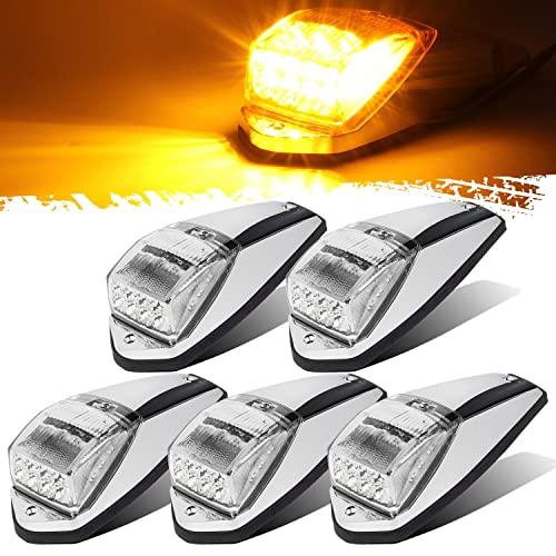 【並行輸入品】Partsam クリアレンズ 31LED アンバーキャブマーカー トップルーフ ランニングライト クロームベース Peterbilの画像