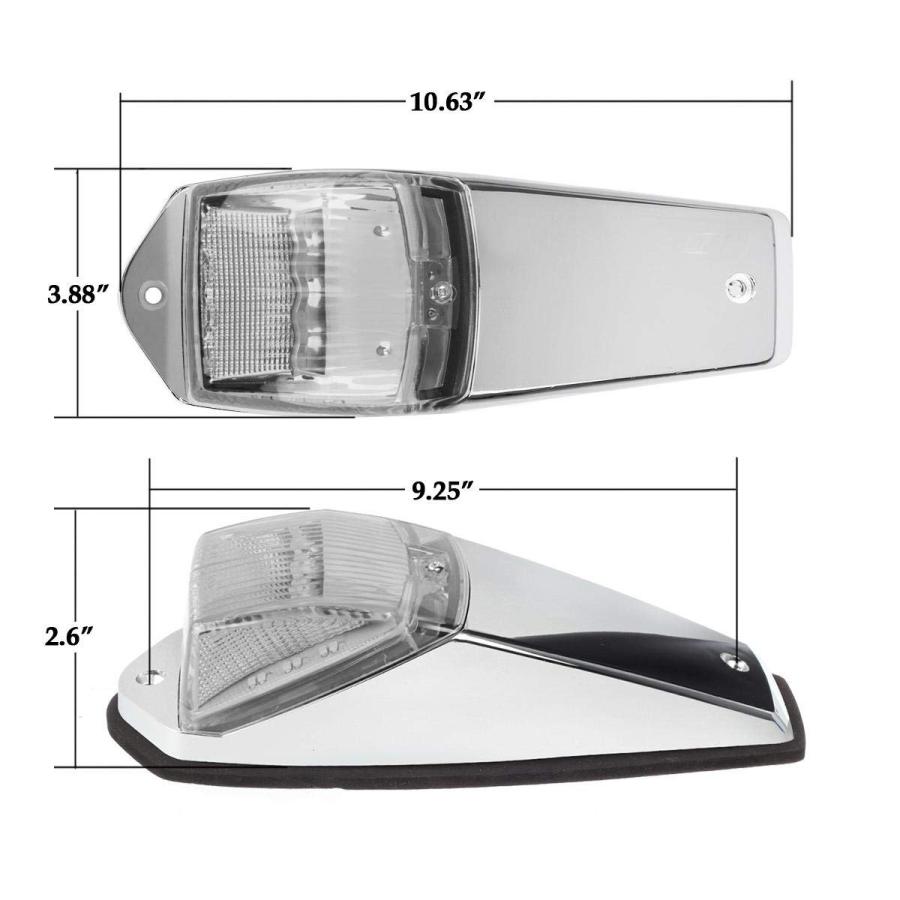 【並行輸入品】Partsam クリアレンズ 31LED アンバーキャブマーカー トップルーフ ランニングライト クロームベース Peterbilの画像
