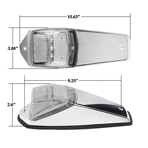 【並行輸入品】Partsam クリアレンズ 31LED アンバーキャブマーカー トップルーフ ランニングライト クロームベース Peterbilの画像
