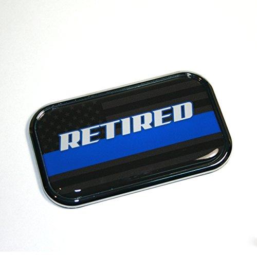 【並行輸入品】Retiredシンブルーラインドーム型クロームエンブレムProud USA警察フラグ車3d 3 \" x 1.8 \"" RETIRED"_7