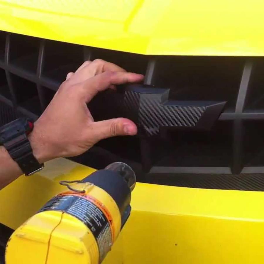 【並行輸入品】ezautowrap無料ツールキットChevyエンブレム7dカーボンファイバービニールラップステッカーデカールフィルムシート グレの画像