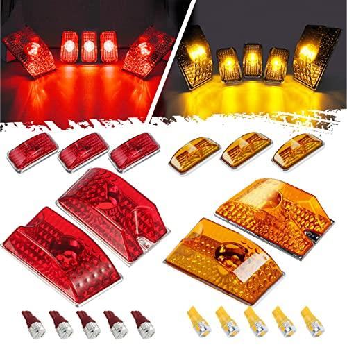 【並行輸入品】Partsam (パーツサム) 組み立て全体セット (5xレッド+5xアンバー) レンズ 264160 キャブマーカー ルーフランの画像