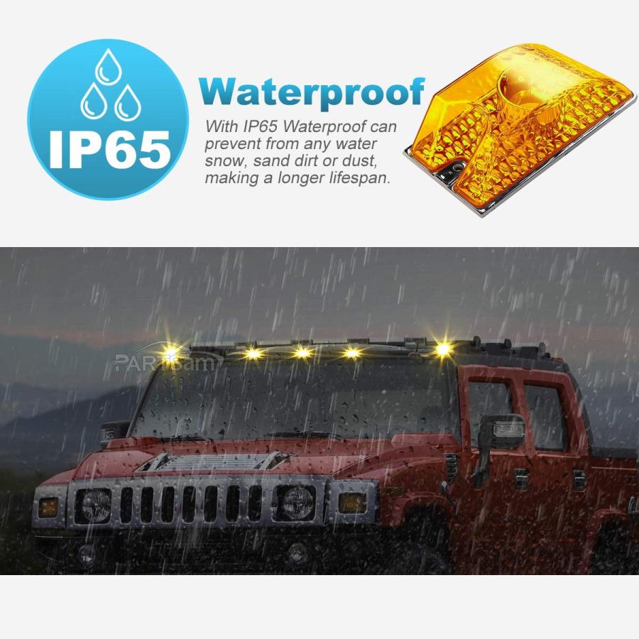 【並行輸入品】Partsam (パーツサム) 組み立て全体セット (5xレッド+5xアンバー) レンズ 264160 キャブマーカー ルーフランの画像