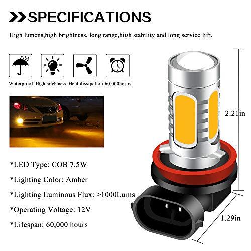 【並行輸入品】KaiDengZhe 2pcs SUPER Bright Amber 6500K H11/H8 LED Bulbs for Foの画像