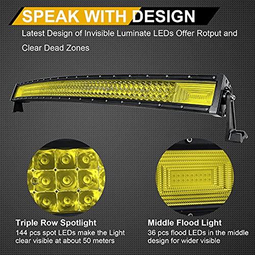 【並行輸入品】Willpower 42 inch 540W Yellow Curved Led Light Bar,Amber Tripleの画像