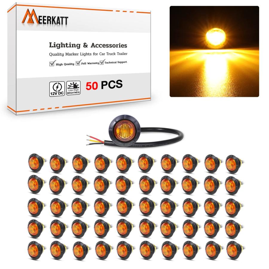 【並行輸入品】MADCATZ Meerkatt Pack of 50 Amber 3 LED Round Lamp Indicator Sidの画像