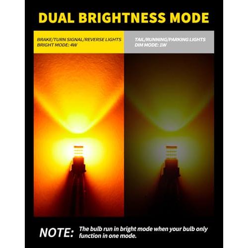 【並行輸入品】AUXLIGHT 7443 7440 T20 LED電球 ホワイトアンバーレッド 超高輝度 57 SMD LED交換 バックアップの画像