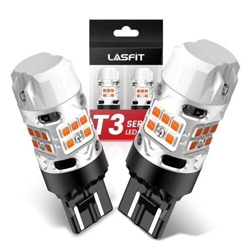 【並行輸入品】LASFIT T3 7440 7443 LED 電球 アンバー 7444NA 内蔵抵抗器 100%エラーフリー 4TH トヨタ タの画像