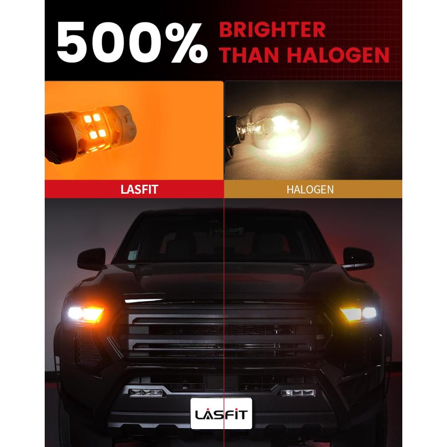 【並行輸入品】LASFIT T3 7440 7443 LED 電球 アンバー 7444NA 内蔵抵抗器 100%エラーフリー 4TH トヨタ タの画像