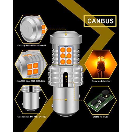 【並行輸入品】KATUR 1157 BAY15D P21/5W 1034 7528 LED Bulbs Extremely Bright 12_7