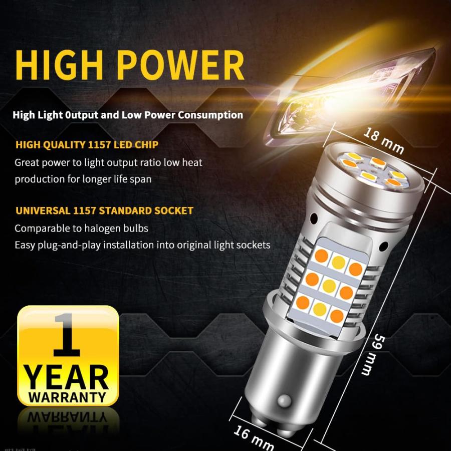 【並行輸入品】3157 3157CK 3156 LED ウィンカー電球 48 SMD LED アンバー 3047 3057 3057A 3357_3