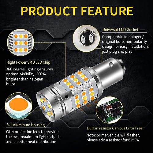 【並行輸入品】3157 3157CK 3156 LED ウィンカー電球 48 SMD LED アンバー 3047 3057 3057A 3357_7
