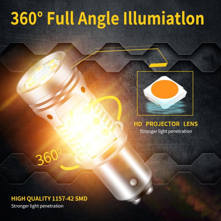 【並行輸入品】3157 3157CK 3156 LED ウィンカー電球 48 SMD LED アンバー 3047 3057 3057A 3357_9