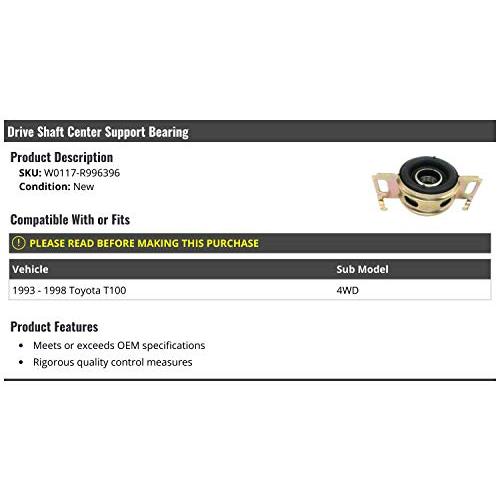 【並行輸入品】Drive Shaft Center Support Bearing Compatible with 1993 1998 T