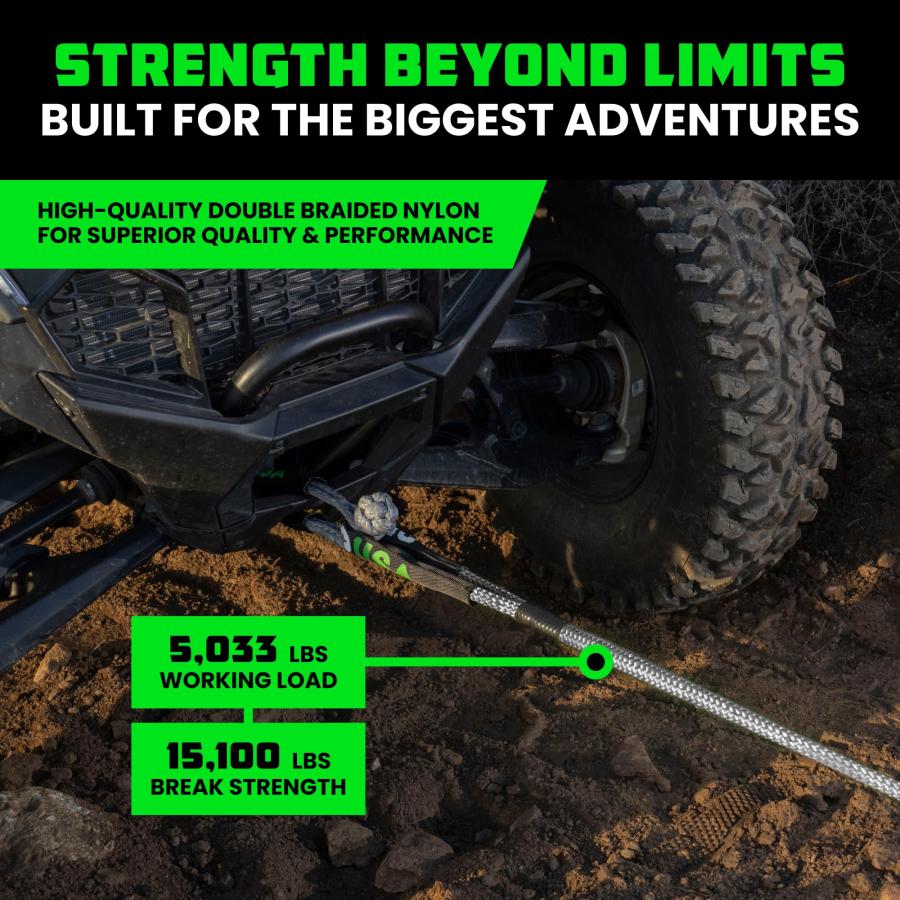 【並行輸入品】Rhino USA キネティックリカバリー牽引ロープ 高耐久 オフロードスナッチストラップ UTV、ATV、トラック、車、トラクタ_3