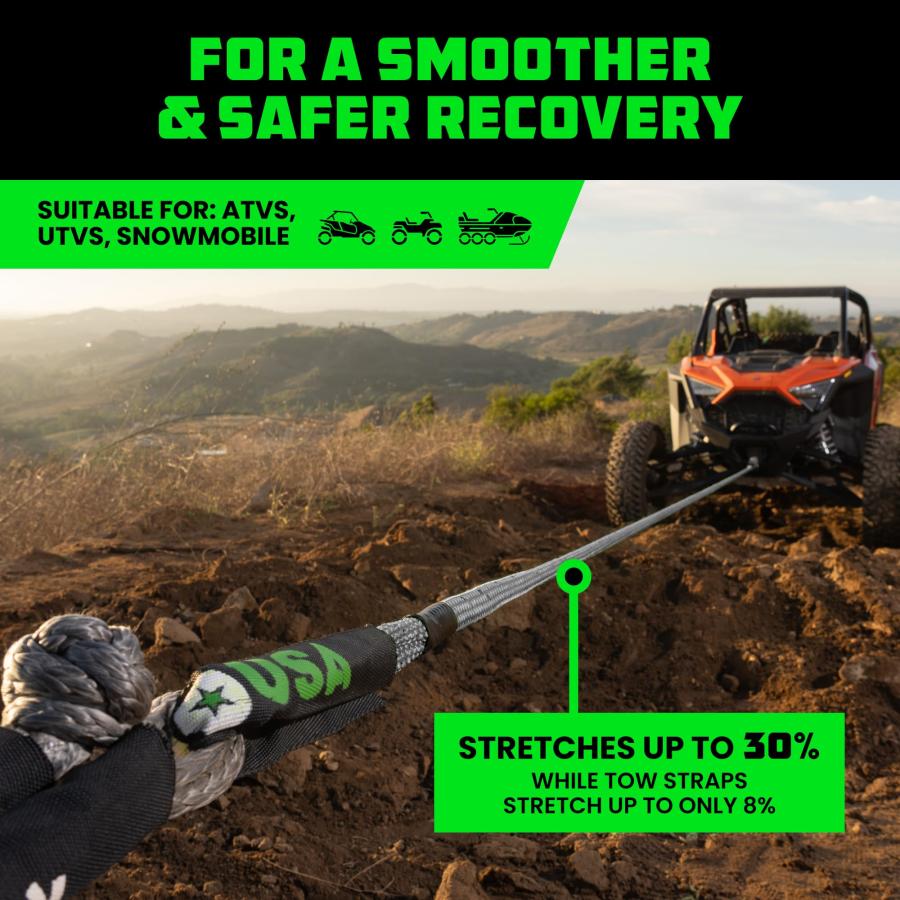 【並行輸入品】Rhino USA キネティックリカバリー牽引ロープ 高耐久 オフロードスナッチストラップ UTV、ATV、トラック、車、トラクタ_6
