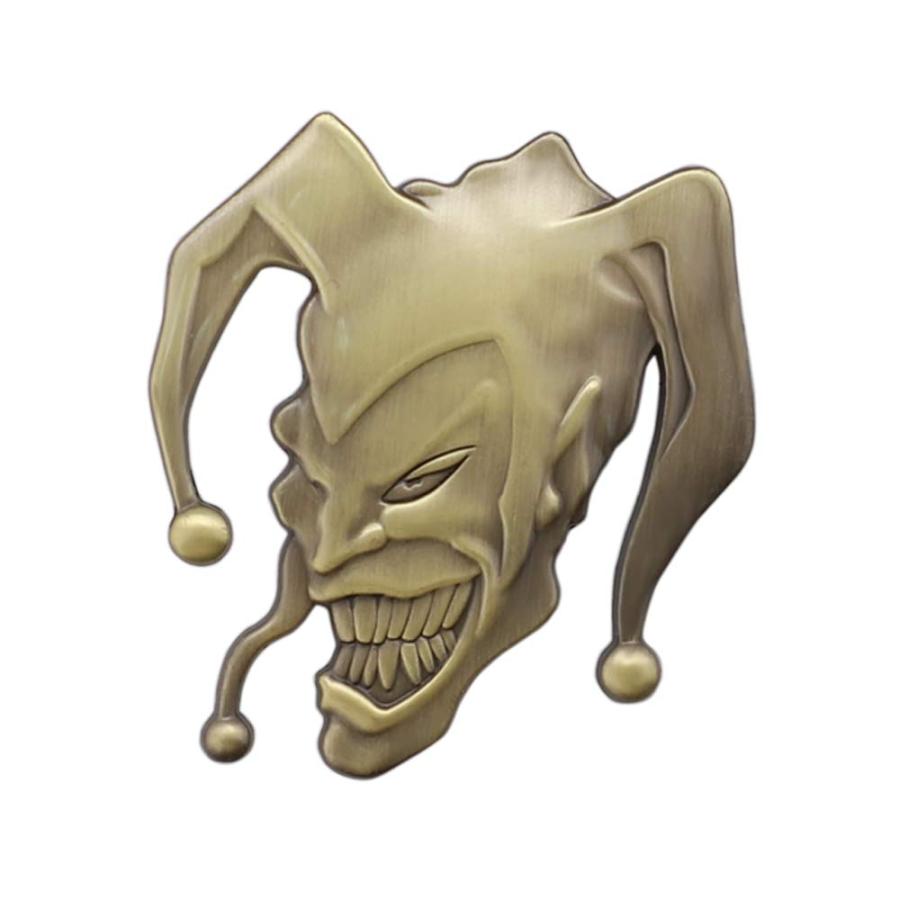 【並行輸入品】2pcs 3D Evil Jocker Emblem Jester Badge Metal Cast Clown Skull S