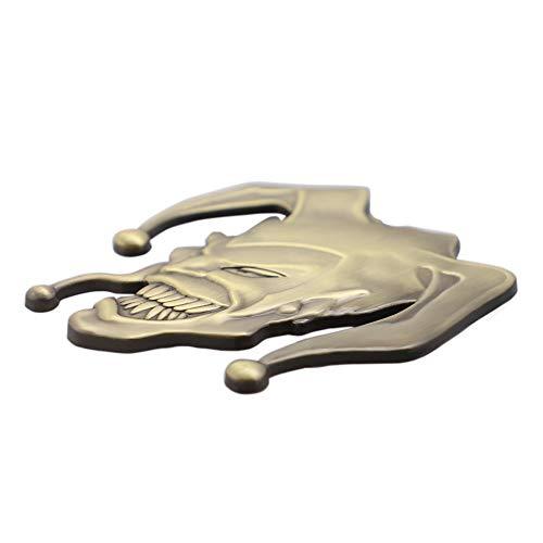 【並行輸入品】2pcs 3D Evil Jocker Emblem Jester Badge Metal Cast Clown Skull S