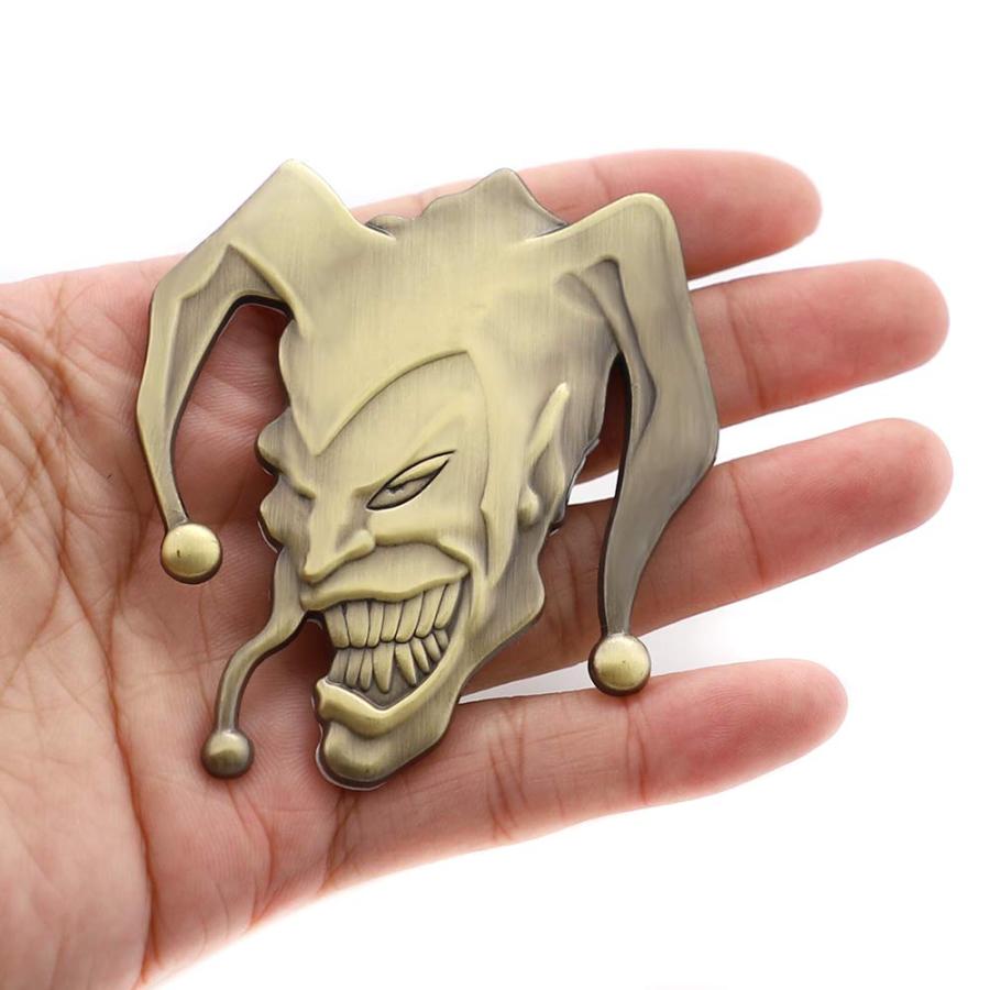 【並行輸入品】2pcs 3D Evil Jocker Emblem Jester Badge Metal Cast Clown Skull S