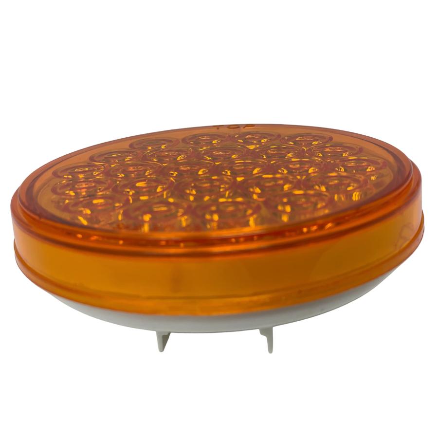 【並行輸入品】All Star Truck Parts] 4\" Round LED Recessed Amber Strobe Light,の画像