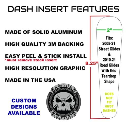 【並行輸入品】Kustom Cycle Parts プレミアムアフターマーケットフレームドスカルテーマメタルダッシュパネルコンソールインサート! |  | 06