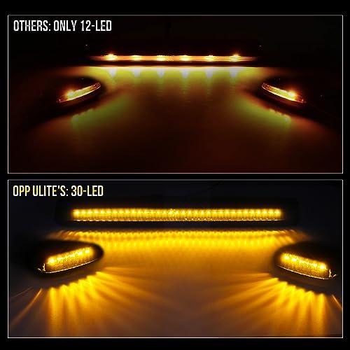 【並行輸入品】OPP ULITE シルバラード キャブライト アンバー 30 LED スモークカバー レンズ キャブマーカー トップルーフ ラン_4
