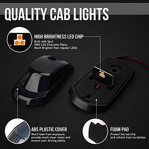 【並行輸入品】F250 LED キャブライト アンバー 15LED スモークカバーレンズ ルーフランニングマーカーライト 2017 2020 F_7
