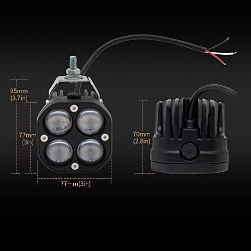 【並行輸入品】LEDドライビングフォグライト ダブルカラー アンバー/イエロー+ホワイト 2個 3インチ 40W 超高輝度 LED ポッドライトの画像