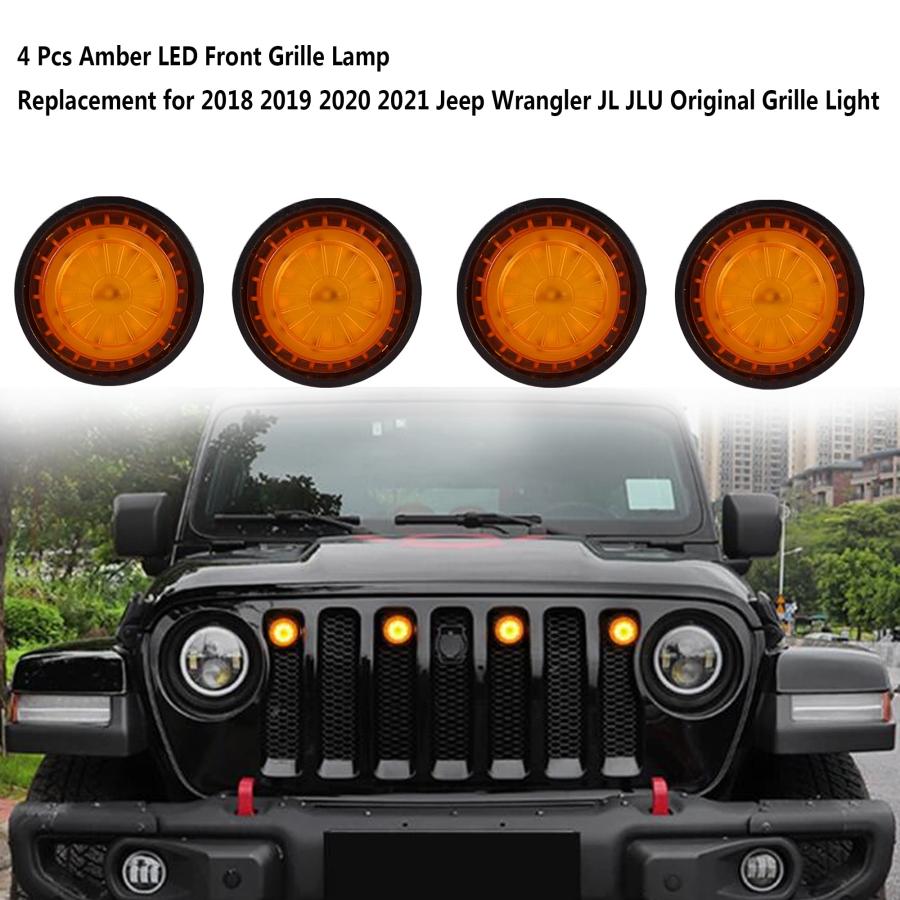 【並行輸入品】UWDESY 4Pcs LED Grille Light Kits Waterproof Amber LED Front Gri_3