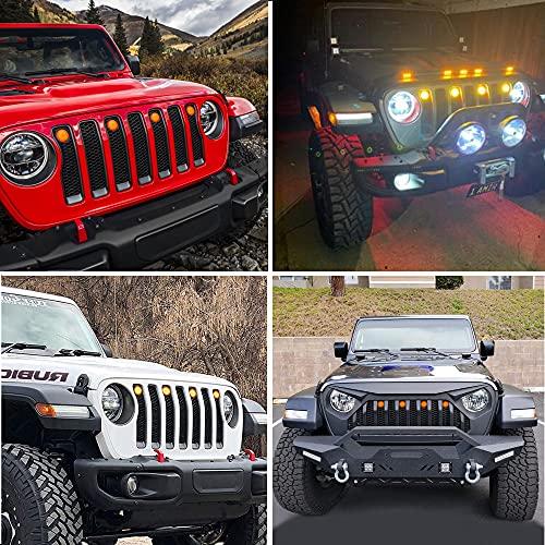 【並行輸入品】UWDESY 4Pcs LED Grille Light Kits Waterproof Amber LED Front Gri_7