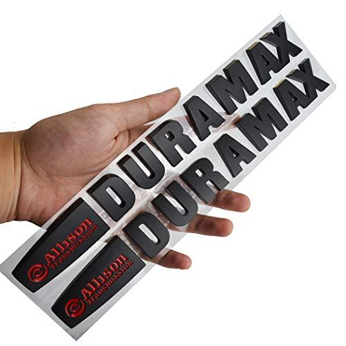 【並行輸入品】Allison Duramax エンブレムバッジ マットブラック/レッド 3D 立体立体的な強粘着性 シルバラード 2500HD_1