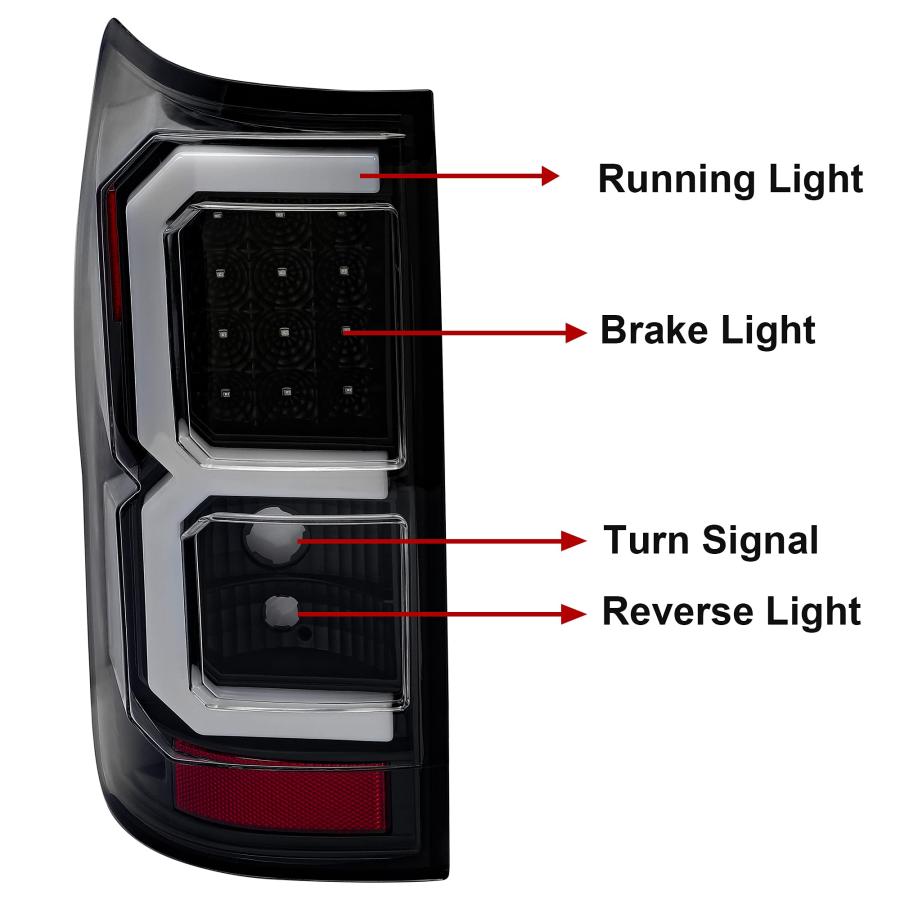 【並行輸入品】 ECOTRIC Tail Lights Compatible with 2007 2013 Toyota Tundra Pick