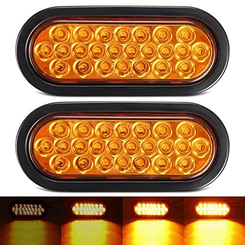 【並行輸入品】Partsam 6.3インチ LED 楕円形 アンバー ストロボライト 24LED 埋め込み型 トリプルフラッシュパターン トラッ_1