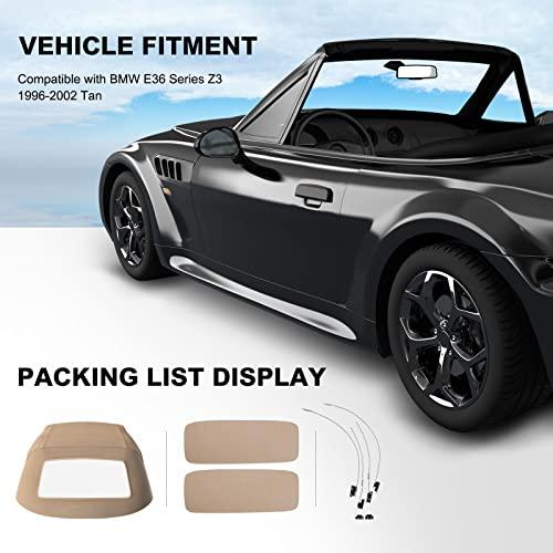 【並行輸入品】A Premium タン コンバーチブル ソフトトップ プラスチックウィンドウ付き BMW E36 シリーズ Z3 1996 19の画像
